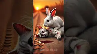 Brave Rabbit Saves Cat&rsquo;s Life | Must Watch! 🐇🐱#ai#shortvideo #cartoon