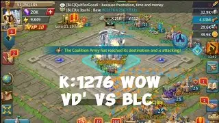 Lords Mobile - K:1276 Restricted kingdom Base War Fight ! VD' VS BLC