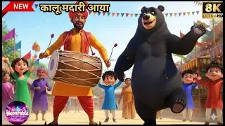 कालू मदारी आया 🐻🥁 | Kalu Madari Aaya 🎵 | Fun Rhymes 🎶 Baby Poems  Hindi Songs 🎤 | NeonFlame Studios🌟