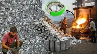 Scrap Aluminium Rod Turned into Bike Brake Shoe | Satisfying Recycling Factory Process 