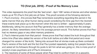 TO - first job, 2018 - Proof of No Memory Loss
