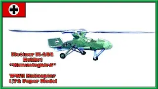 Flettner FL 282 Kolibri Hummingbird WWII Helicopter 1 72 Paper Model