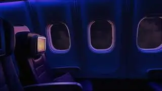 AUTHENTIC Dark Flight Ambience WITHOUT crying baby  Flight Attendant  Call Dings  Sleep, Study
