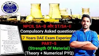 NPCIL SA/B Mech. Fix Mcq Pt-5 l npcil scientific assistant b previous year question paper mechanical