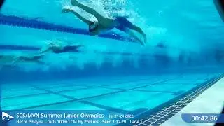 SwimClips Shayna Girls 100m LCM Fly Prelims mvn jo's