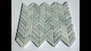 Ming Green Marble 5/8 x 2 Herringbone Pattern Polished Mosaic Tile