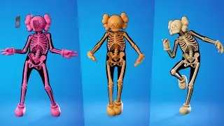 Kaws Skeleton Skin Showcase with Emotes and Dances |  Fortnite Battle Royale
