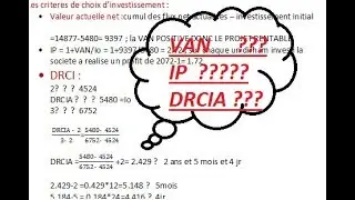 critere de choix d'investisssement : la suite de l'examen 2015/2016