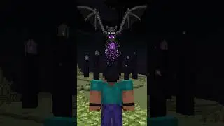 Steve in the ender world with ender dragon, eyes battle 🐉👁 #minecraft #animation #funny