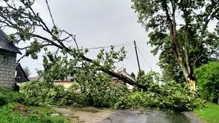 Thunderstorm with strong wind and heavy rain in Rūjiena, Latvia on 7 August