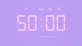 50 Minute Digital Countdown Timer with Simple Beeps 💕💜