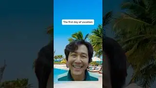 First day VS last day of vacation 😂#funny #squidgame #shortsfeed