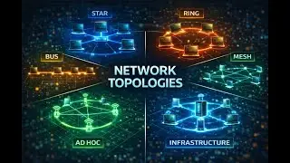 Network Topologies (Star, Bus, Ring, Mesh, Ad hoc, Infrastructure, & Wireless Mesh Topology)