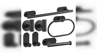 Review: Bathroom Hardware Set Brushed Nickel Towel Bar Towel Ring Toilet Paper Holder Robe Hoo...