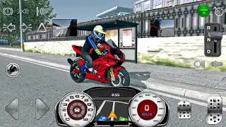 Ultimate Motorcycle Simulator Gameplay: High-Speed Adventure on Red Sportbike!
