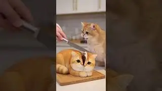 Owner cuts a cat cake cause real cat to FREAK out loud watch now #catlover #funnycat #cake