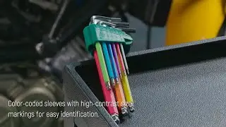 SATA 09101CH Color Series 9Pc. Extra Long Ball Point Hex Key Set #satatools #toolbox