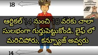 Right to Equality Article 14-18 Tricks to remember easily