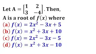 cayley Hamilton theorem Application characteristic polynomial BHU 2020 Linear Algerbra mathematics