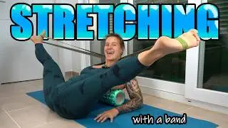 BAND STRETCHES: improve hip mobility and inner thigh flexibility (middle split prep) // ENGLISH