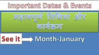 Important date and events- January