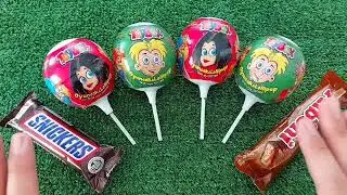 ASMR Most Popular Candys / some lots of colorful rainbow lollipop candy / unpacking chocolate eat