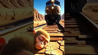 Monkey sleep in Rail track #monkey #sleep #train #track #digitalworld #railwaytrack #digitalrail