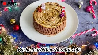 B&ucirc;che tourbillon chocolat-caf&eacute; (pour un no&euml;l pas comme les autres !!!)