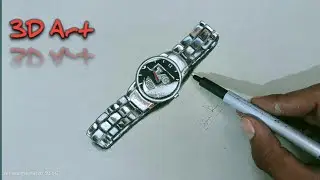 3D Art  || So Realistic watch Drawing So finally draw in Real Artwork  ? Canvas Whizstudio ✨