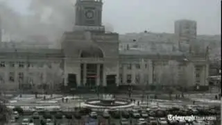 The moment a suicide bomb blast hits Russian train station