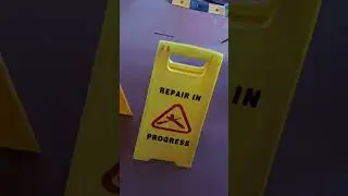 620mm New PP Yellow Caution Sign Board A-word warning board plastic Warning Sign board Wholesale
