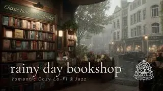 1 Hour Cozy Bookshop Ambience 📚 Soft Piano & Rain Sounds for Valentine’s Day