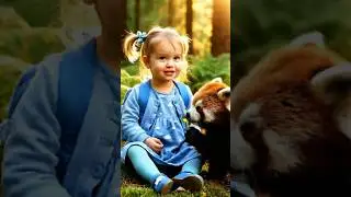 Baby trifft Baby-Roten Panda zum ersten Mal 😍🐼| Baby Shorts #shorts #babyshorts #lustigevideos