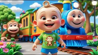 Monkey Choo Choo Train Adventure | Fun Kids Song | Playful Train Ride Rhyme
