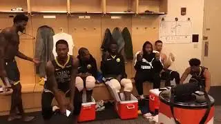 Golden State Warriors were playing the remix to Fergie's National Anthem