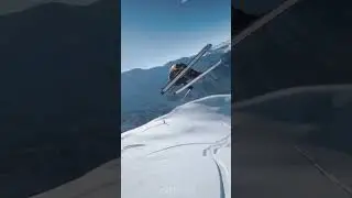 Insane skiing trick in the powder 🚀🔥 | #shorts