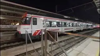 Tren Renfe Cercan&iacute;as Serie 447 destino Xativa saliendo de Valencia Estaci&oacute;n del Norte (Video Nuevo).