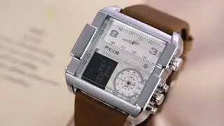 Feice FK030 3 Time Watches for Men Square w/ Leather Strap