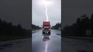 Trucks hit by lightning strikes #lightningstrike #shorts #ai