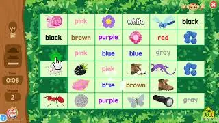Rainforest Pick-A-Pair: Color Word to Color Picture Matching on Anywhere Teacher - Cute Tile Game