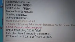 BOOM! Samsung A057F U10 MDM Bypass Fix Failed, Please Contact the Support ERROR with Octoplus