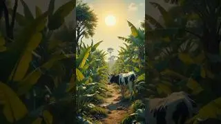 The Hardworking Cow and the Naughty Bear's Funny Battle! #CowStory#FunnyBattle#HardworkingCow
