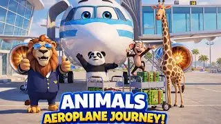 Crazy Animal Flight Adventure ✈️🐒 | Funny Cartoon Journey