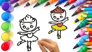 How To Draw Ballerina Cappuccina Drawing, Painting & Coloring For Kids and Toddlers_ Child Art 🐋🌈🎨