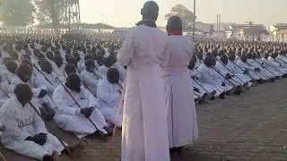 St Nimrod's Johane Marange prophet Mandamanda performs with an injured foot Bocha Marange July 2024.