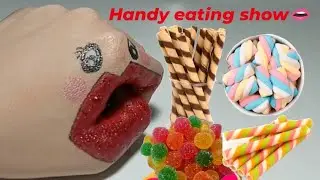 Sticks candy🍭 handy eating show👄 satisfying ASMR relaxing video🤤