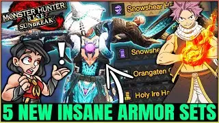5 RIDICULOUS New Layered Armor Sets - EVIL GOD & Natsu - Monster Hunter Rise Sunbreak! (Fashion)