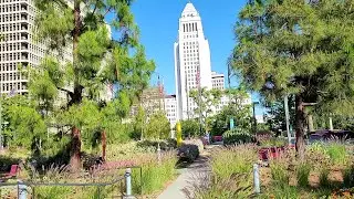 Walking tour of the Grand Park at the Los Angeles Civic Center in Downtown Los Angeles California