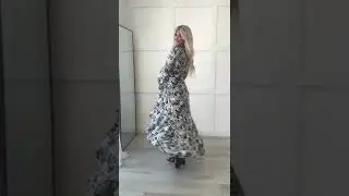 Dress Day Vintage Vineyard Botanical Print High Low Dress in Black