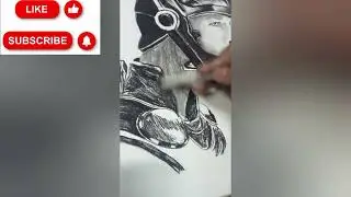 Hyper realistic Thor sketch #drawing #avengers #shorts #sketch